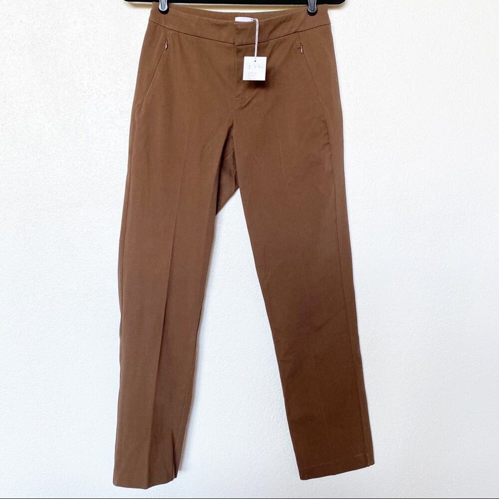 Ecru Lombard Slim Leg Trouser Pant Tobacco Size 2
